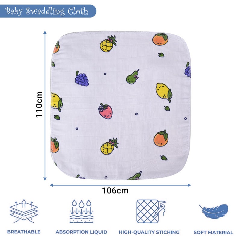 Kuber Industries Pack of 6 Soft Cotton Swaddling Cloth for New Born Baby | Printed Baby Wrap/Swaddle Blanket for Sleeping Kids | White - Image 3