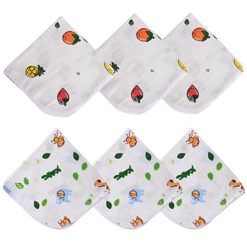 Kuber Industries Pack of 6 Soft Cotton Swaddling Cloth for New Born Baby | Printed Baby Wrap/Swaddle Blanket for Sleeping Kids | White - Image 1