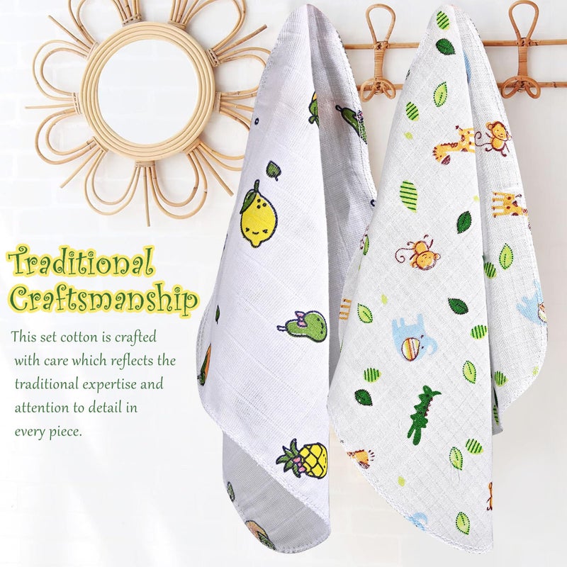 Kuber Industries Pack of 6 Soft Cotton Swaddling Cloth for New Born Baby | Printed Baby Wrap/Swaddle Blanket for Sleeping Kids | White - Image 4