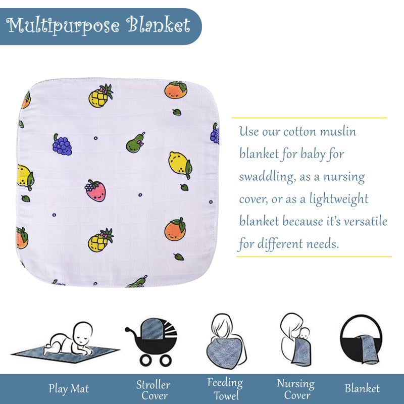 Kuber Industries Pack of 6 Soft Cotton Swaddling Cloth for New Born Baby | Printed Baby Wrap/Swaddle Blanket for Sleeping Kids | White - Image 5