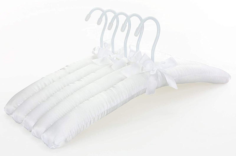 Rollyware Anti Slip White Satin Padded Hangers Heavy Duty for Sweaters Dresses Suits (Pack of 12) - Image 1