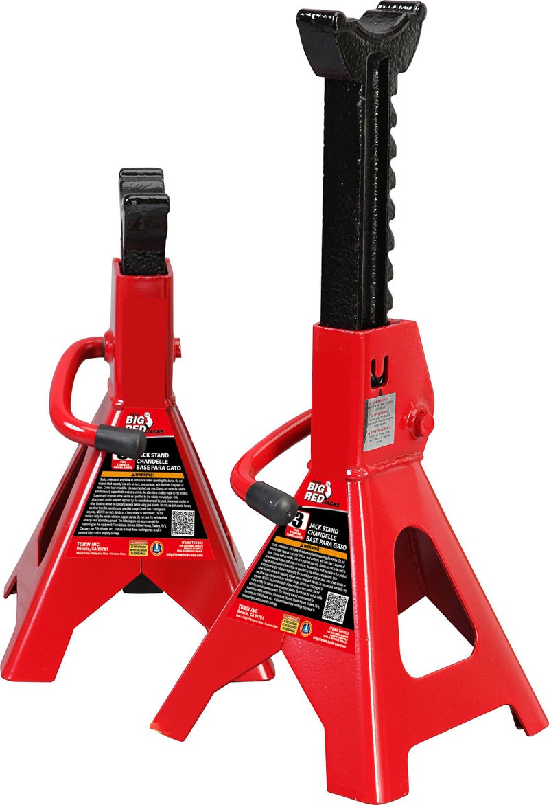 BIG RED 3 Ton Heavy Duty Steel Jack Stands Capacity Car Lifting Stand1 Pair