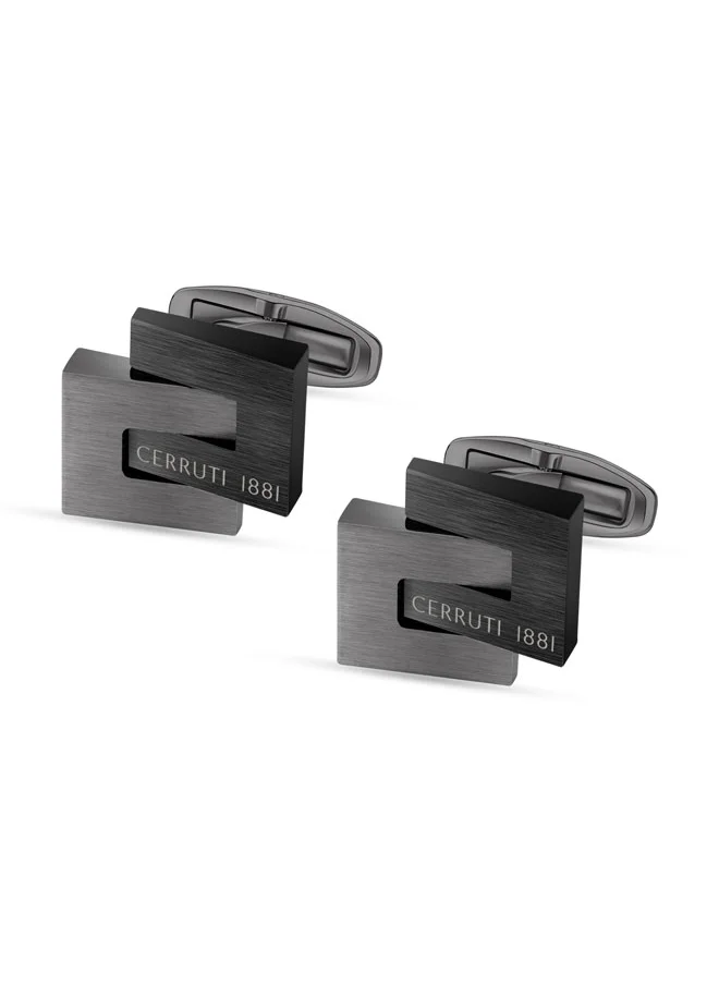 شيروتي 1881 Interlock CufflinksGeometric Pattern with Offset Rectangle DesignModern Style and Refined Craftsmanship for Men