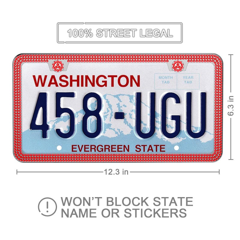 SHARE&CARE Easter Day Gifts Bling License Plate Frame, Crystal License Plate Cover, Car License Plate Holder with Rhinestone Screw Set, Women Gift for Mom, Wife, Her - 1 Pack (White1) - Image 5