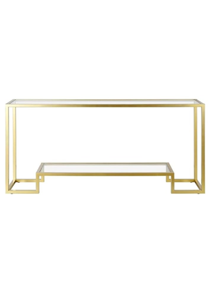 HOME TASTE Hometaste Modern Long Narrow Metal Console Table - Extra Slim Sofa Table For Hallway Or Behind Couch - Stylish And Functional Furniture - Sleek Narrow Sofa Side Table Gold  - Image 3