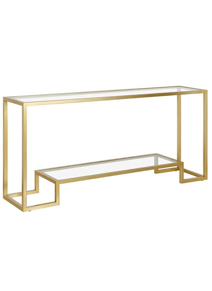 HOME TASTE Hometaste Modern Long Narrow Metal Console Table - Extra Slim Sofa Table For Hallway Or Behind Couch - Stylish And Functional Furniture - Sleek Narrow Sofa Side Table Gold  - Image 5
