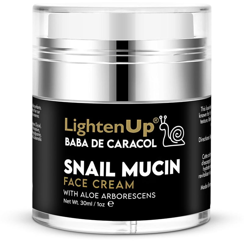 OMIC LightenUp LightenUp 98 Snail Mucin Cream  1fl oz  30 ml  Baba de Caracol Hydrating Night Cream Pores Remover for Face Hydrating Creams with Aloe Vera Shea Butter