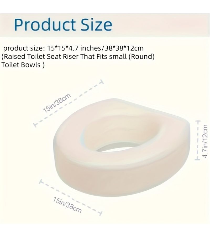 White Raised Toilet Seat With Non Slip Base For Elderly Pregnant And Disabled - Image 4
