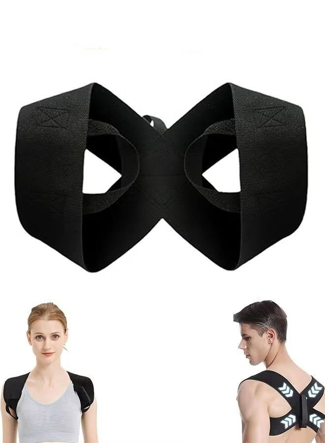 Back Posture Corrector, Open Shoulder Assist Straps, Adjustable Back Brace for Women and Men Pain Relief(M recommended weight 55KG-65KG) - Image 1