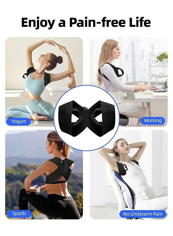 Back Posture Corrector, Open Shoulder Assist Straps, Adjustable Back Brace for Women and Men Pain Relief(M recommended weight 55KG-65KG) - Image 5