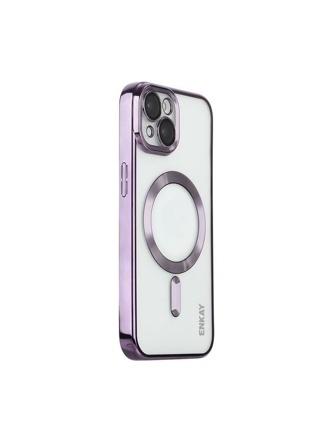 The Bros Case For iPhone 14 Electroplated MagSafe Shockproof TPU Phone Case with Lens Film