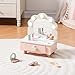 ROBOTIME Toddler Vanity Makeup Table Toy with Mirror Light Wooden Kids Makeup Vanity Set Dressing Table with Accessories and Lights Pretend Makeup Set for Little Girls - Image 3