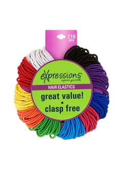 Expressions 216Piece Hair Ties 4Mm Hair Elastics Bright Colors Value Pack No Metal Hair Bands For Women Durable Ponytail Holders For Thick Hair Curly Hair And All Hair Types  - Image 3