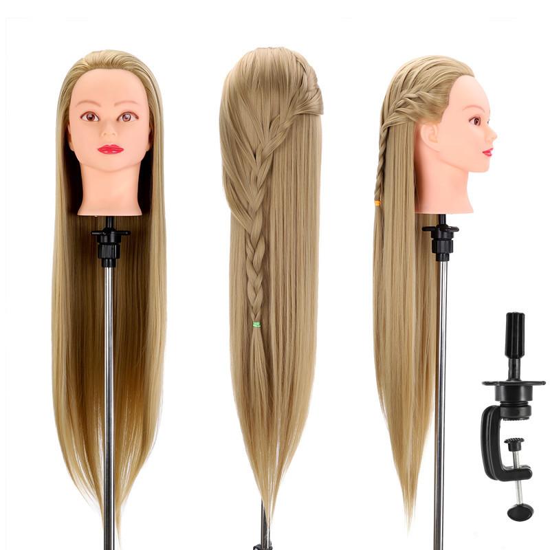Professional Hair Styling Mannequin Head for Braiding Cutting Coloring Training – Heat Resistant Synthetic Hair with Straight Bangs - Image 5