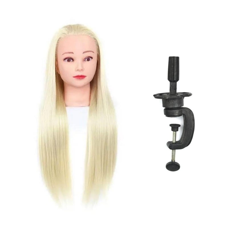 Professional Hair Styling Mannequin Head for Braiding Cutting Coloring Training – Heat Resistant Synthetic Hair with Straight Bangs - Image 1