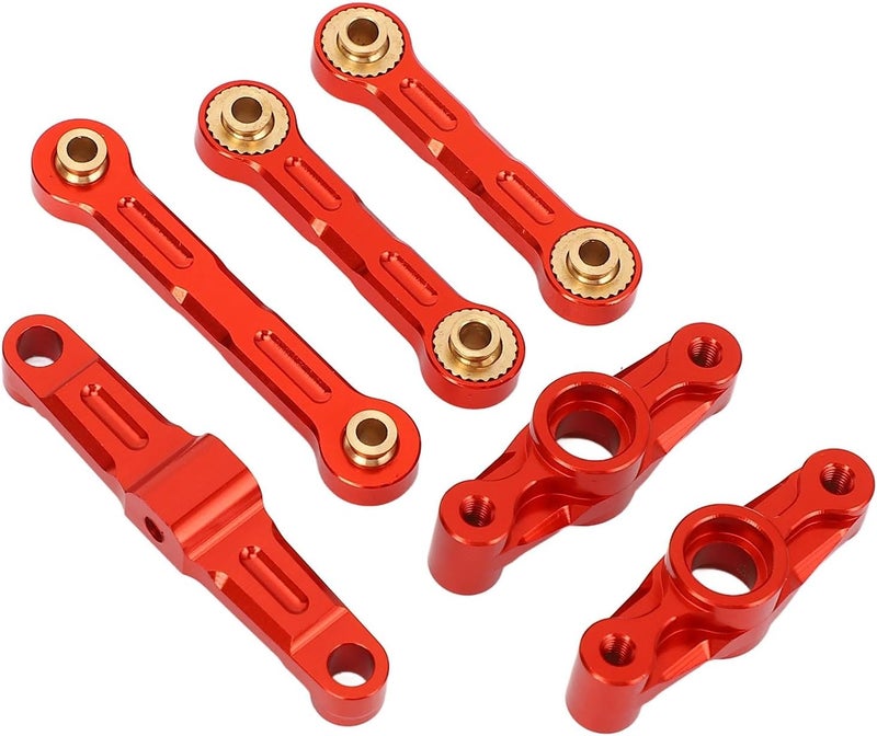 RC Car Steering Tie Rod, Alloy Upgrade Part for TT02, with Improved Handling and Control, Easy Installation (Red) - Image 5