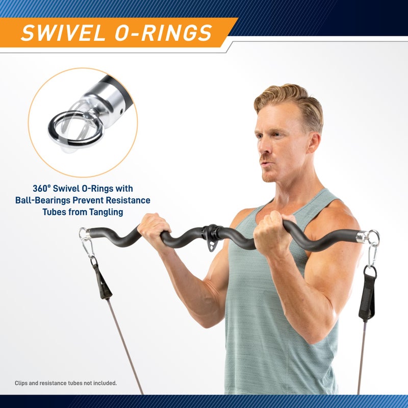 Marcy Deluxe Exercise Curl Bar for Lats, Curls and More for Home Gym Workouts BBEB-7355 - Image 4