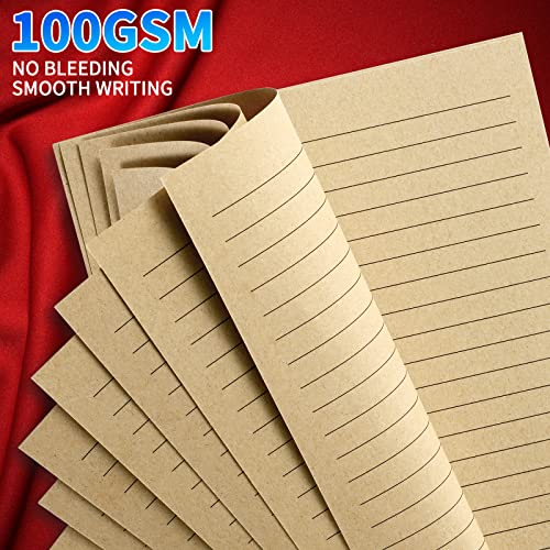 Tofun A5 Lined Vintage Refillable Paper, Retro A5 Binder Refills Paper for 6-Ring Binders Planner Traveller Journal Notebook Dairy, 8mm Ruled Filler Paper, 80 Sheets 160 Pages, Lined - Image 4