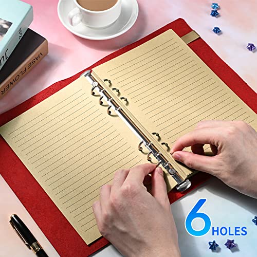 Tofun A5 Lined Vintage Refillable Paper, Retro A5 Binder Refills Paper for 6-Ring Binders Planner Traveller Journal Notebook Dairy, 8mm Ruled Filler Paper, 80 Sheets 160 Pages, Lined - Image 5
