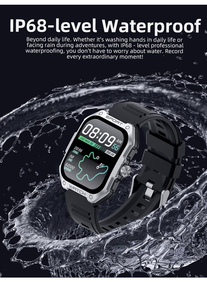 RollsTimi  Men's Smart Watch, Waterproof Sports Smart Watch, Multi-language and Sports Mode, Full Touch Screen Fitness Tracker, Long Standby (G18 Black) - Image 4