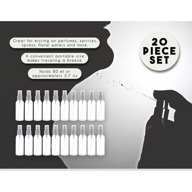 DIY Crafts Pack Of 20 Pc Mist Mini Spray Bottles Fine Mist Mini Clear Spray Bottles with Pump Spray Cap for Essential Oils Travel Perfumes Ref Pack Of 20 Pc Mist Mini Spray Bottles - Image 5