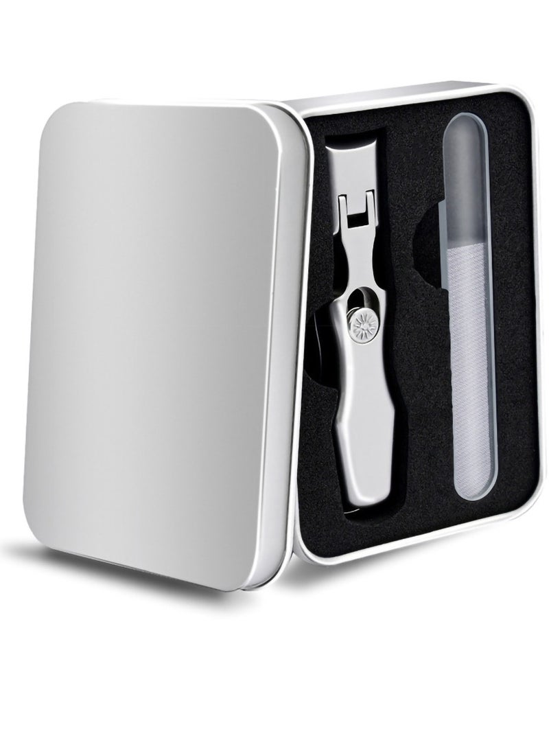 SYOSI مقص أظافر للرجال للأظافر السميكة مقص أظافر كبير الحجم للاستخدام الثقيل للأظافر للبالغين، مصنوع من الفولاذ المقاوم للصدأ بفتحة فك واسعة بدون رذاذ، مقص أظافر مع مقبض طويل مع ملف - Image 5