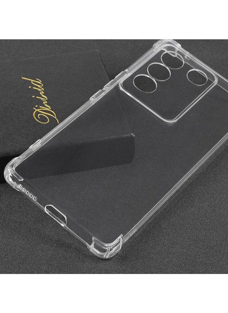 Back Cover Clear Case Transparent For V27 Pro 5G/V27 5G Soft Flexible Tpu Shockproof Camera Bump and Military Grade Drop Protection