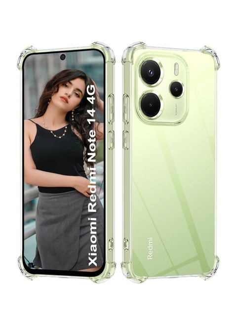 Clear Case Compatible with Xiaomi Redmi Note 14 4G Ultra Thin TPU Case Air Cushion Protection Not Easy to Yellow Shockproof Case For Redmi Note 14 Transparent