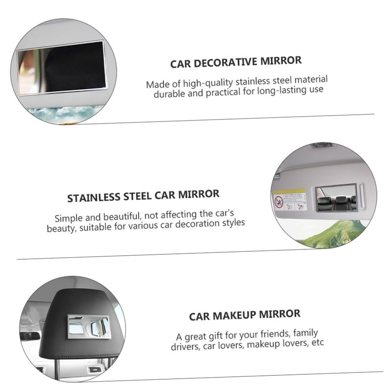 Stainless Steel Car Sun Visor Mirror Auto Cosmetic Vanity Decoration - Image 5