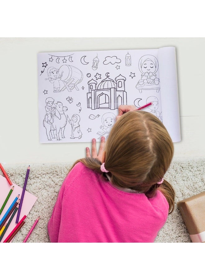 فن ليرنينج ستور بوستر تلوين للأطفال بتصاميم إسلامية – 0.3 × 3 متر مع أقلام تلوين - Image 4