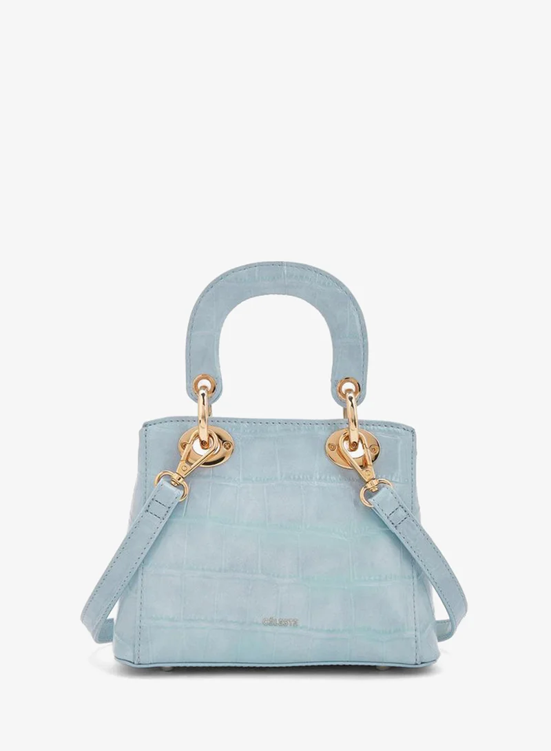 Celeste BLUE Bow Accent Crossbody Bag With Top Handle for Women | Best Price UAE