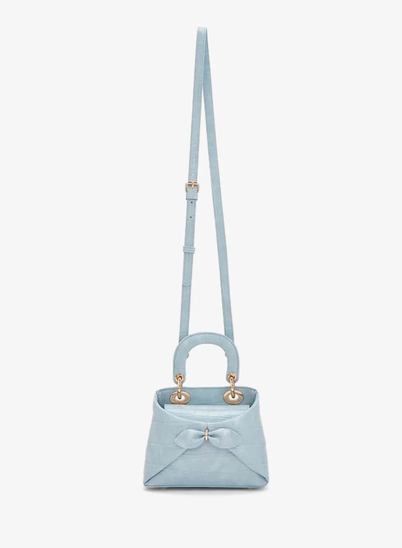 Celeste BLUE Bow Accent Crossbody Bag With Top Handle for Women | Best Price UAE
