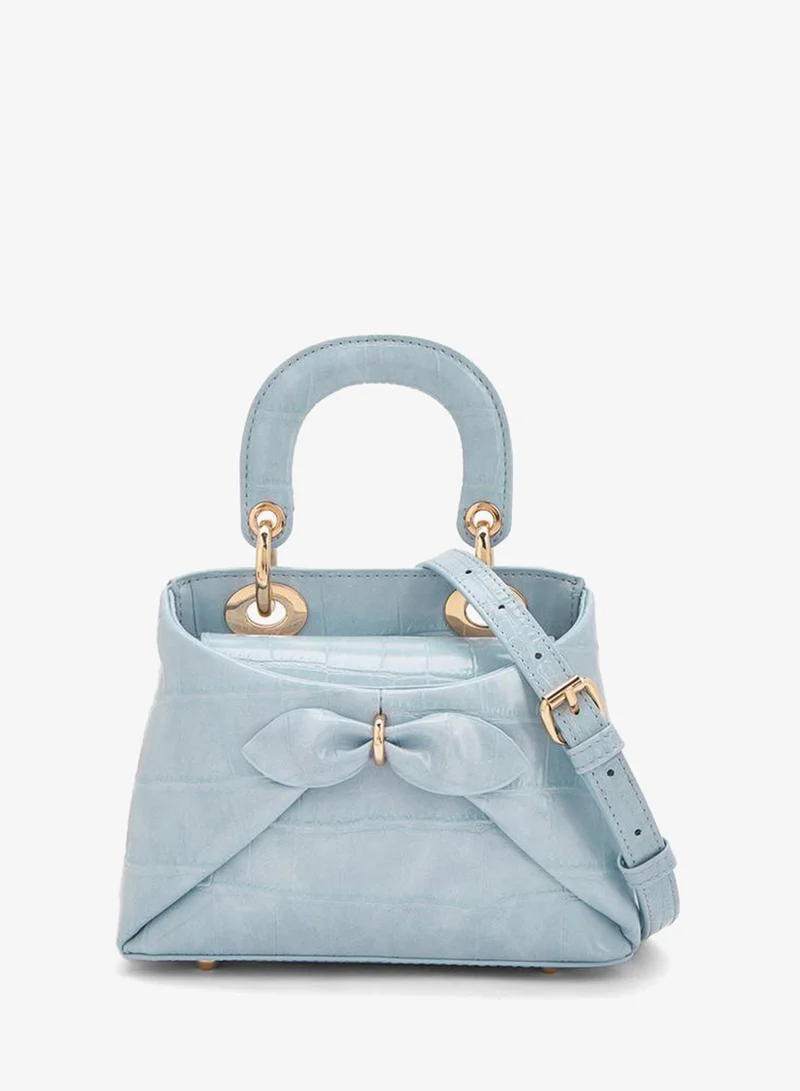 Bow Accent Crossbody Bag With Top Handle