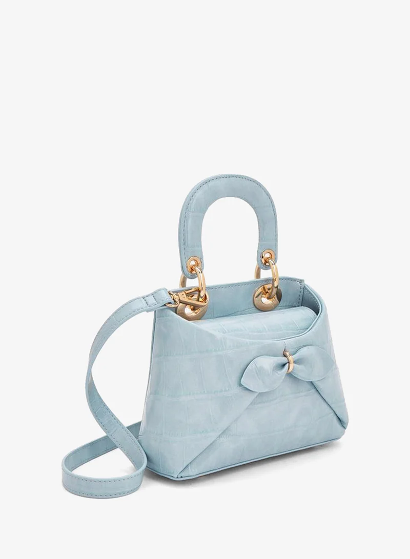 Celeste BLUE Bow Accent Crossbody Bag With Top Handle for Women | Best Price UAE