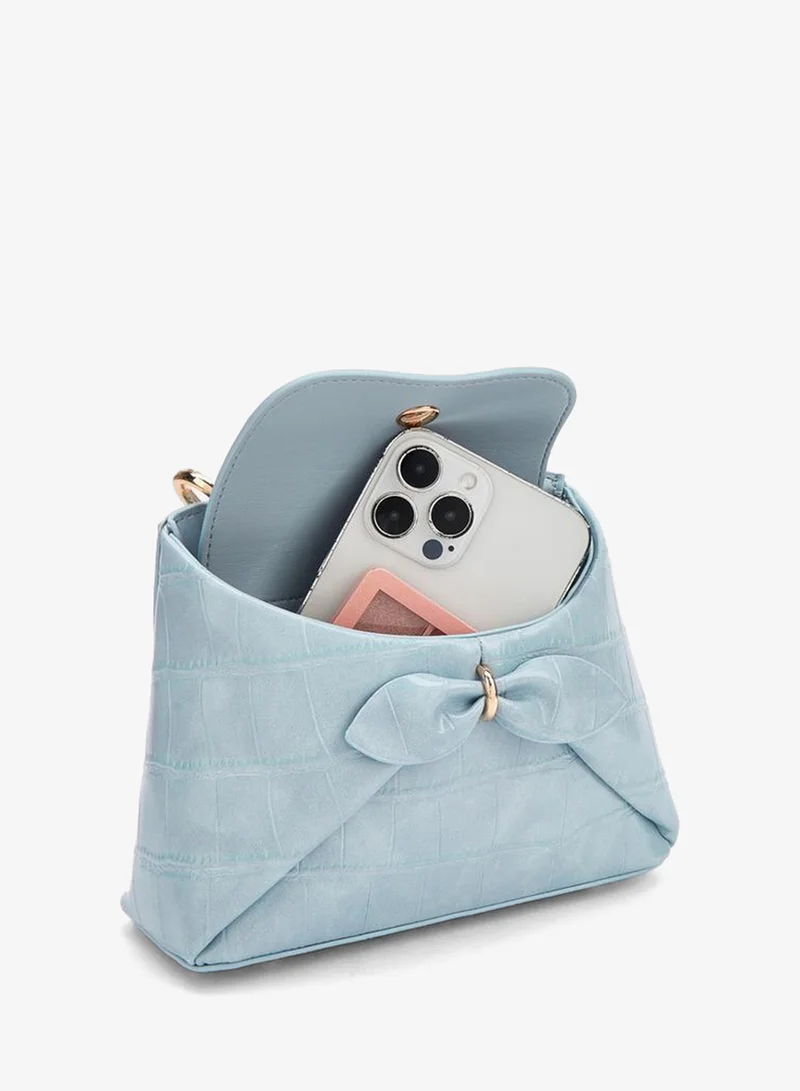 Celeste BLUE Bow Accent Crossbody Bag With Top Handle for Women | Best Price UAE