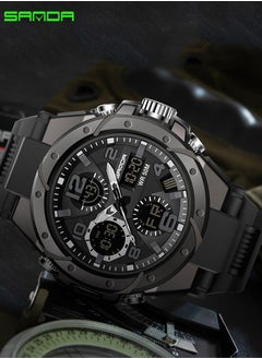 Sanda SANDA Waterproof Swimming Military Watch Men Sports Watches Dual Display Analog Digital LED Electronic Quartz Wristwatches  - Image 2