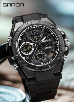 Sanda SANDA Waterproof Swimming Military Watch Men Sports Watches Dual Display Analog Digital LED Electronic Quartz Wristwatches  - Image 3