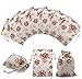 Hapdoo 24 Pack Rose Double Drawstring Burlap Bags Gift Burlap Favor Bag Reusable Linen Bags Jewelry Pouches Sacks for Wedding Party 55x 4 Presents Festivals Mothers Day Gift - Image 1