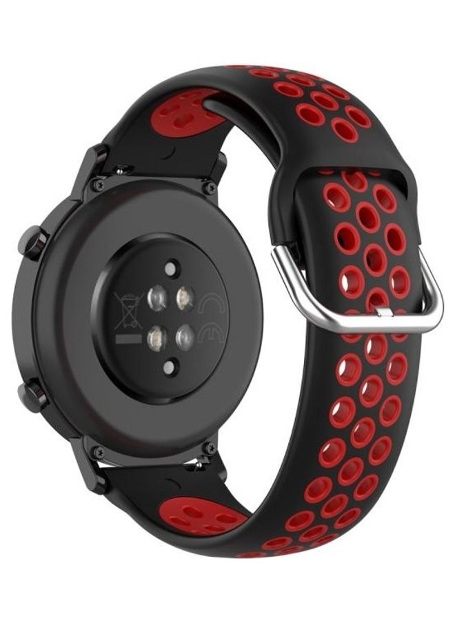 NIBEMINENT Two Color Sport Wrist Strap Watchband Red/Black - Image 2