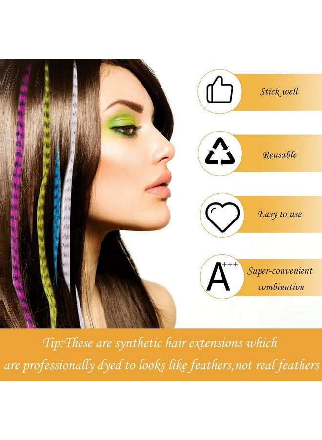 Geosar 78 Pieces Synthetic Feather Hair Mixed Color Feather Extensions Not Real Feather Hair Extensions Colorful Hair Feathers Extensions Long Straight Hair Feathers For Party Teen Girl 13 Colors - Image 5