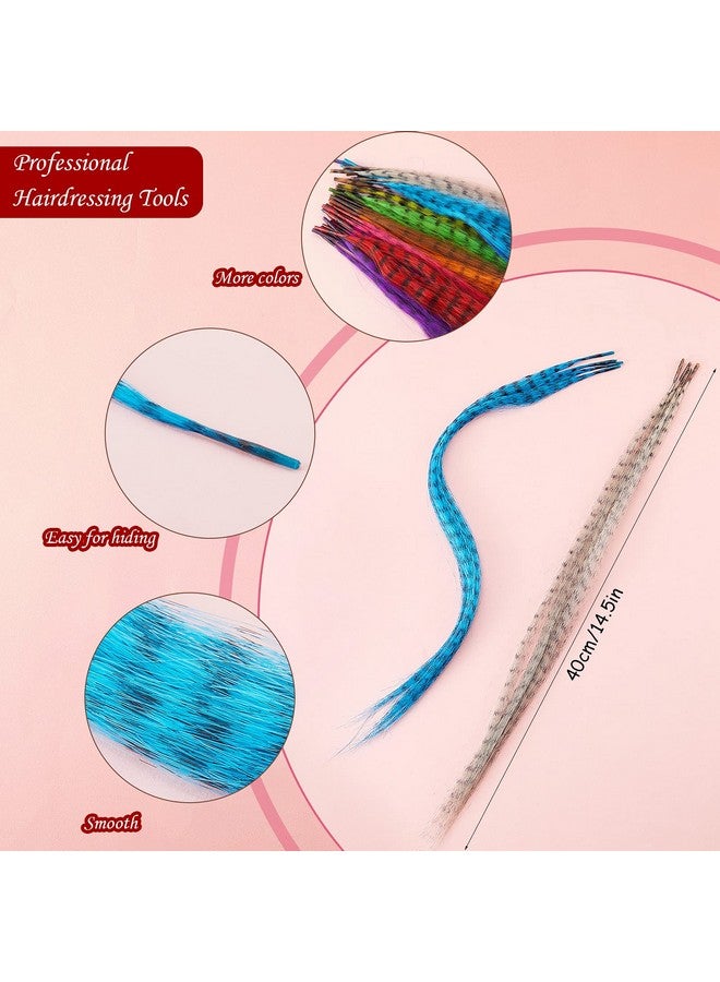 Geosar 78 Pieces Synthetic Feather Hair Mixed Color Feather Extensions Not Real Feather Hair Extensions Colorful Hair Feathers Extensions Long Straight Hair Feathers For Party Teen Girl 13 Colors - Image 3