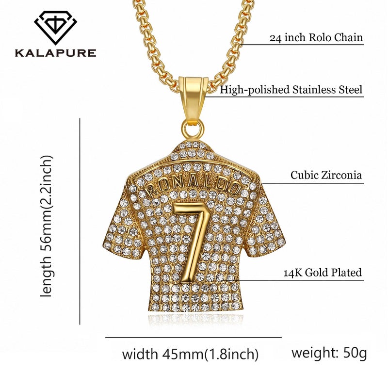 Kalapure Number 7 Soccer Jersey Necklace for Boys, No.7 Soccer Jersey Ball Necklace for Mens, No.7 Jersey Soccer Necklaces for Football Fans - Image 3