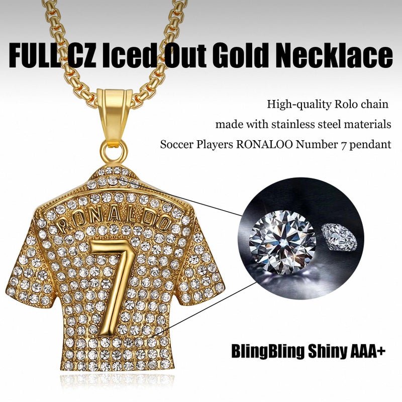 Kalapure Number 7 Soccer Jersey Necklace for Boys, No.7 Soccer Jersey Ball Necklace for Mens, No.7 Jersey Soccer Necklaces for Football Fans - Image 2