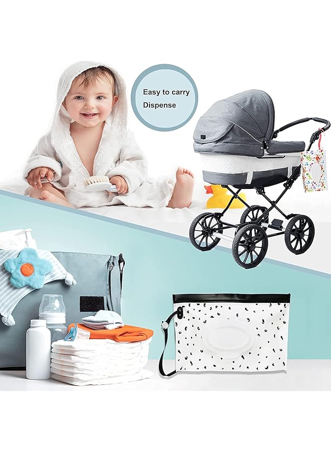 أكس سبرينج حقيبة مناديل سبرينغ وايبس، حقيبة مناديل سفر قابلة لإعادة الاستخدام، موزع مناديل أطفال محمول، حقيبة حمل مناديل مبللة بسحاب، حامل مناديل خفيف الوزن قابل لإعادة التعبئة لحقيبة الحفاضات وعربة الأطفال والسيارة والمنزل والسفر - Image 3