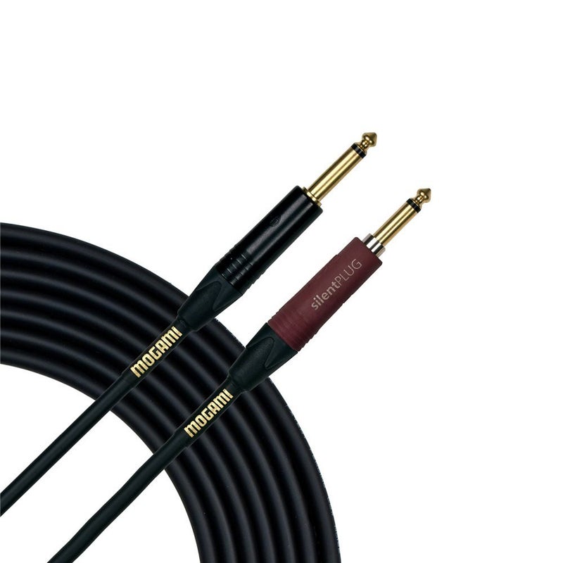 Mogami Gold INST Silent S-18 Guitar Instrument Cable, 1/4" TS Male Plugs, Gold Contacts, Straight Connectors with silentPLUG, 18 Foot - Image 5