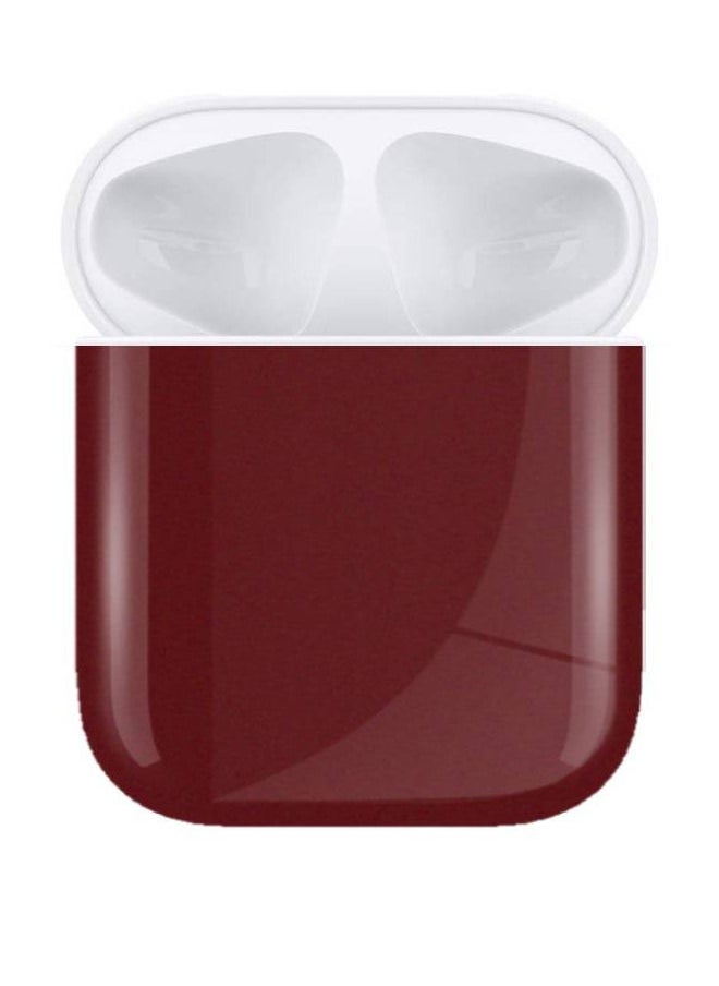 CAVIAR - Customized Airpods 2nd Generation Automotive Grade Scratch Resistant Paint Maroon Glossy - Image 1