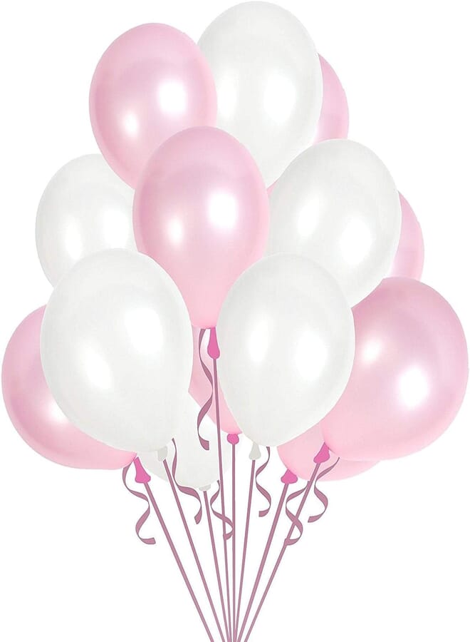 Salux Baby Shower - GIRL- with 8 Pink - 8 White Balloons