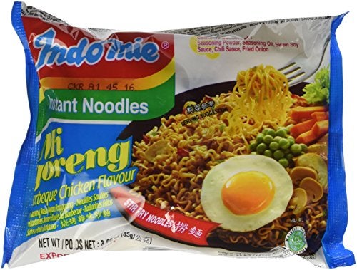 Indomie Instant Fried Noodles BBQ Chicken Flavor for 1 Case 30 Bags 89 Ounce - Image 1