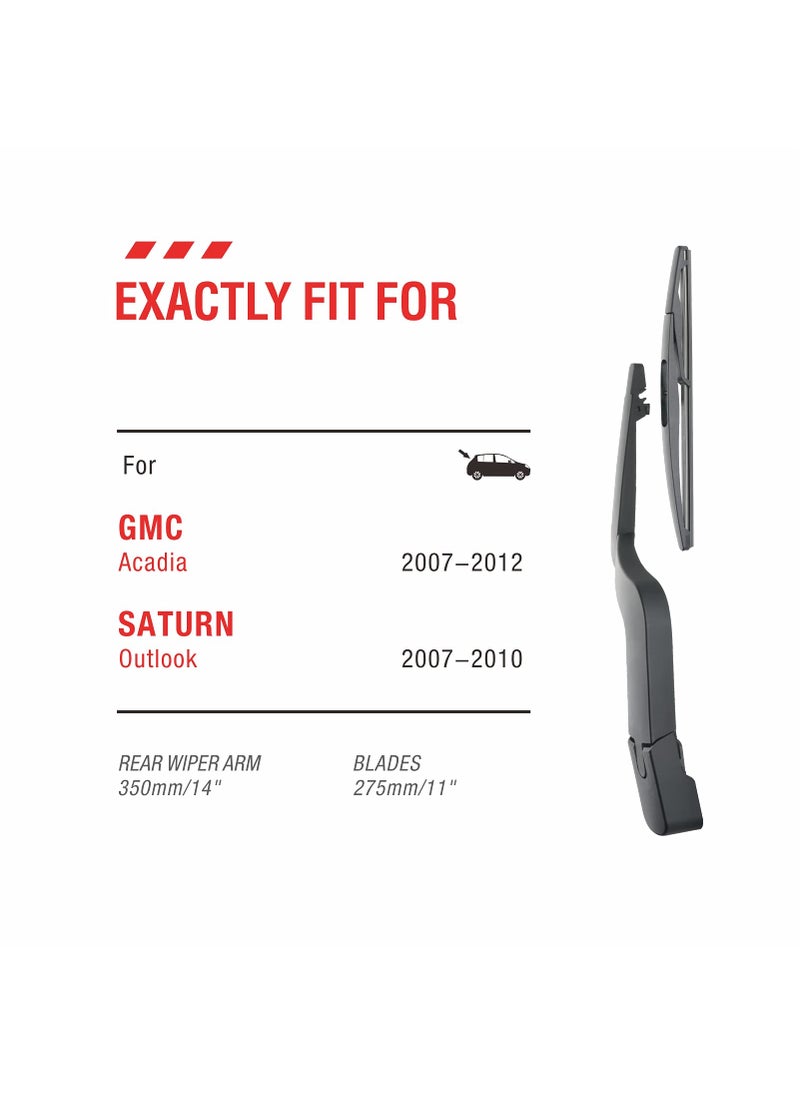 BERG REGEN For Genuine GMC Acadia Saturn Outlook 2007-2012,Rear Windshield Wiper Arm with Blades Kits Assembly, Factory OE Replacement for GM 15276248 15276259, Acadia Denali Back Window Accessories  - Image 2