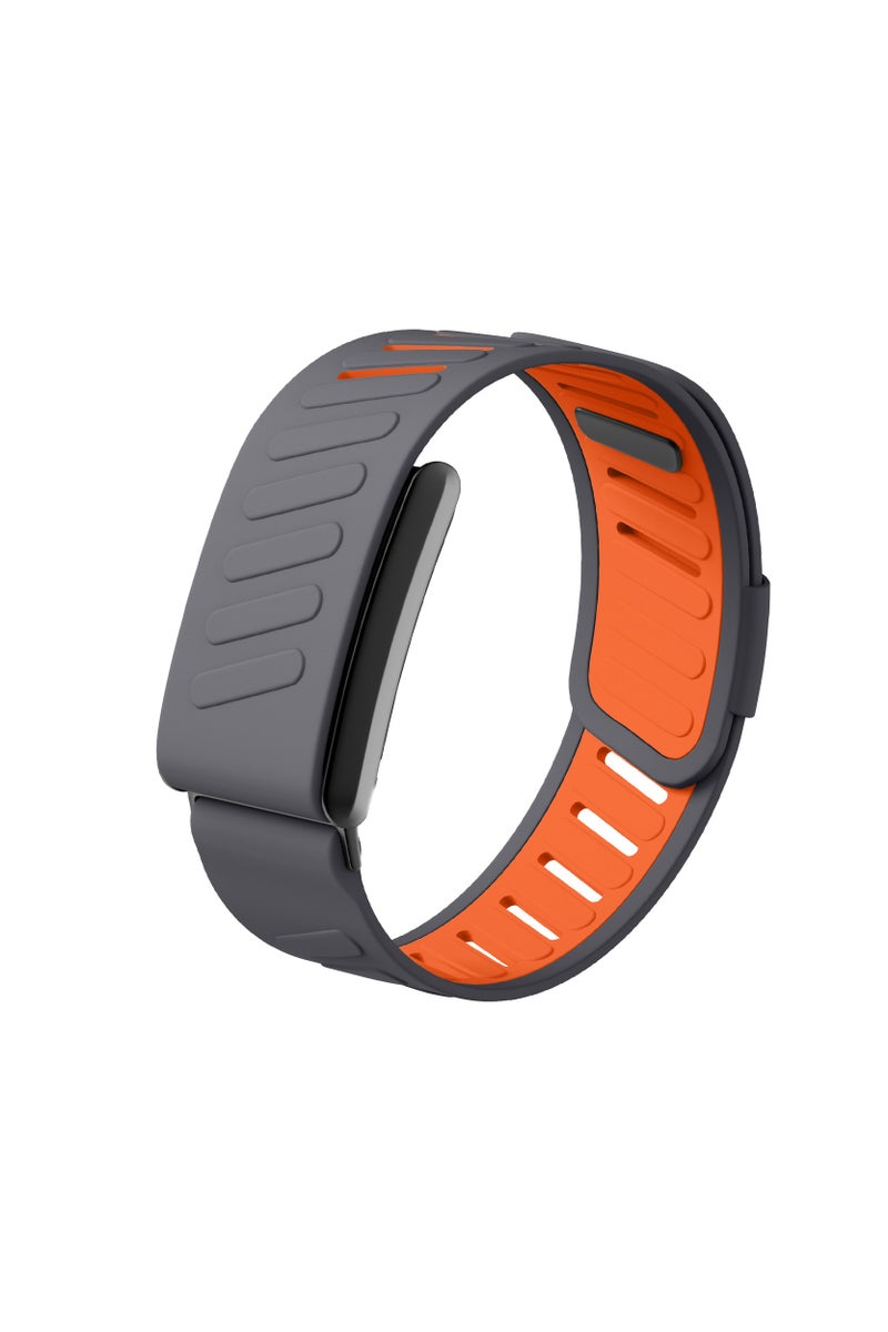 Moxedo Comfort Durable Whoop 5.0 Band Soft-Touch Silicone Replacement Wrist Strap–Flexible, Waterproof Watch Band for Men & Women, Lightweight, Skin-Friendly with U-Shaped Connector - Grey/Orange - Image 1